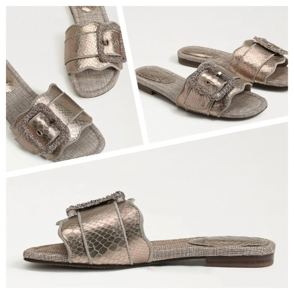 Sam Edelman Bambi 2 Snakeskin Embossed Slide Sandal (Women) Size 6.5